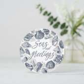 Mer et salutations | Carte photo de coquillages na (Debout devant)