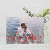 Mer et salutations | Carte photo de vacances nauti (Debout devant)
