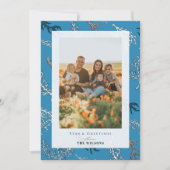 Mer et salutations Coral Blue Holiday Carte photo (Devant)