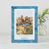 Mer et salutations Coral Blue Holiday Carte photo (Debout devant)