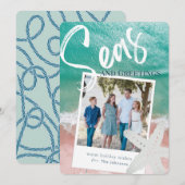 Mer et salutations Tropical Ocean Holiday Carte ph (Devant / Derrière)