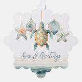 Mer et voeux Photo Ornement de Noël (Recto)