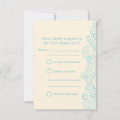 Mer étoile & tourbillons bleu & crème mariage RSVP (Dos)