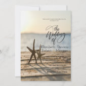 Mer étoiles Sand Beach Wedding Invitation (Devant)