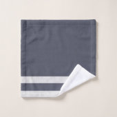 Mer Jour Denim Blue Striped Thème nautique (Gant de toilette)