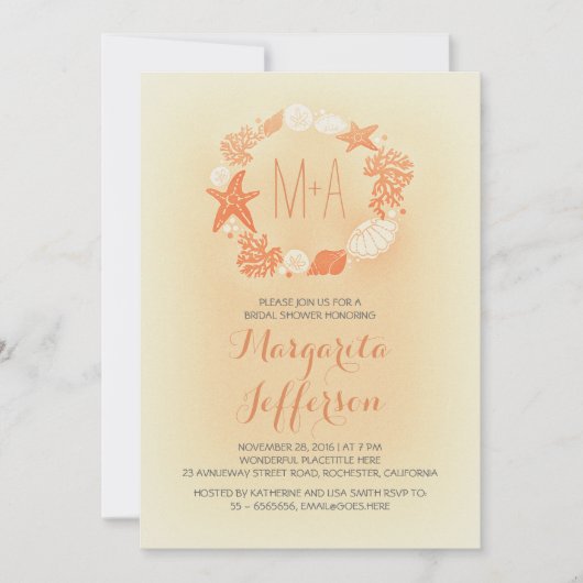 mer mer mer mer mer plage nuptiale invitation douc (Devant)