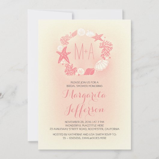 mer mer mer mer mer plage nuptiale invitation douc (Devant)