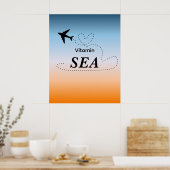 Mer vitaminée Art mural couleur orange d'été (Cuisine)