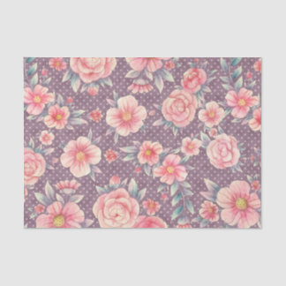 Meraki Roze Bloemenserie Ontwerp 14 Tissuepapier