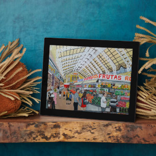 Mercado Central de Valencia Schilderij door Alfred Fotoplaat