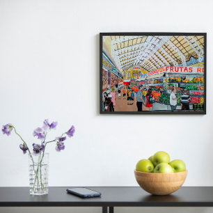Mercado Central de Valencia Schilderij van Alfred Canvas Afdruk
