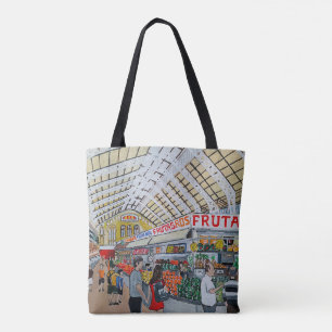 Mercado Central de Valencia Schilderij van Alfred Draagtas