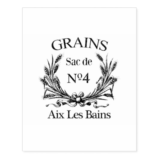 Mercantile Grains, Frans script Rubberstempel (Afrduk)