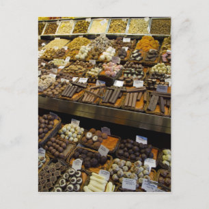 Mercat de Sant Josep, gevarieerde chocolade snoepj Briefkaart