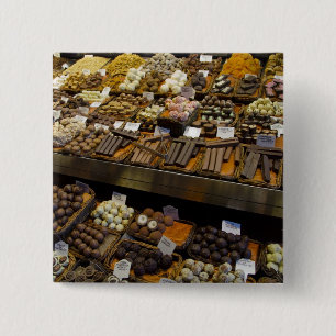 Mercat de Sant Josep, snoep voor chocolade Vierkante Button 5,1 Cm