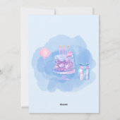 Mercat light Fat bleu sirène de chat Carte d'anniv (Dos)
