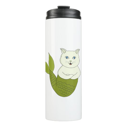 Mercat Purrmaid Zeemeermin Vis Kat Thermosbeker (Voorkant)