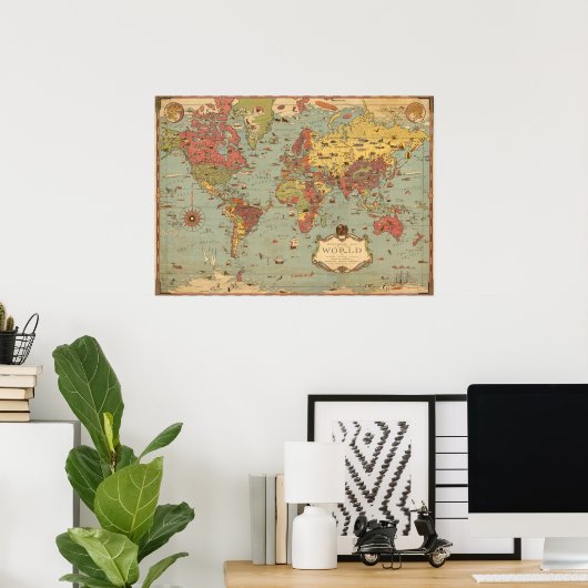 Mercator Map of the World Poster (Thuiskantoor)