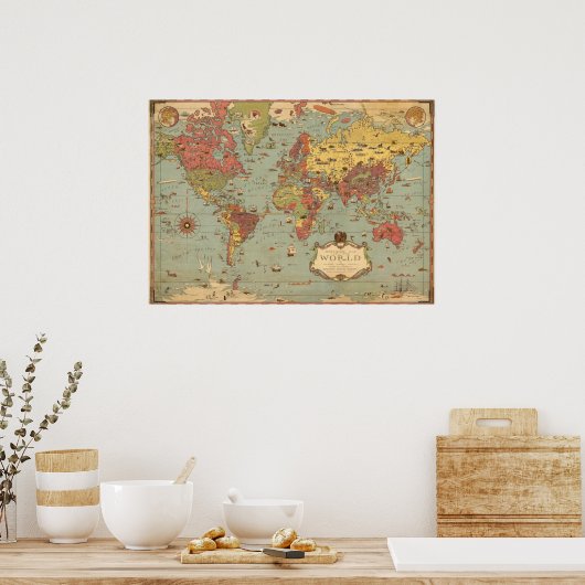 Mercator Map of the World Poster (Keuken)