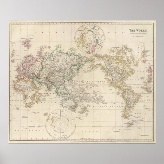 Mercators Projectie van de wereld Poster (Voorkant)