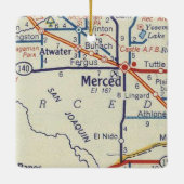 Merced CA Map Keramisch Ornament (Achterkant)
