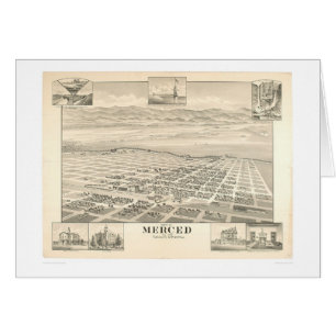 Merced, carte panoramique 1888 (1062A) de CA