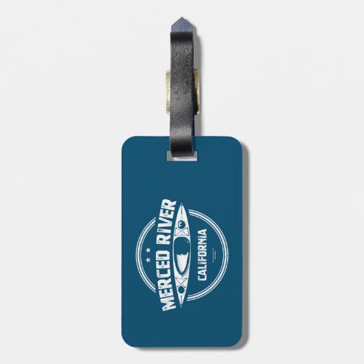 Merced River California Kayaking Bagagelabel (Achterkant verticaal)