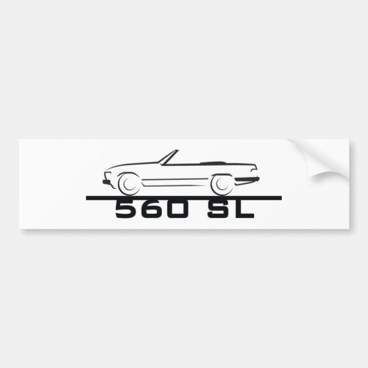 Mercedes 560 SL Type 107 Bumpersticker (Voorkant)