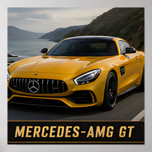 Mercedes-AMG GT Modern Duitse Prestatieauto Poster