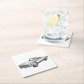 Mercedes Benz 280 SL Converteerbare Car Illustrati Vierkante Kartonnen Onderzetter (Insitu)