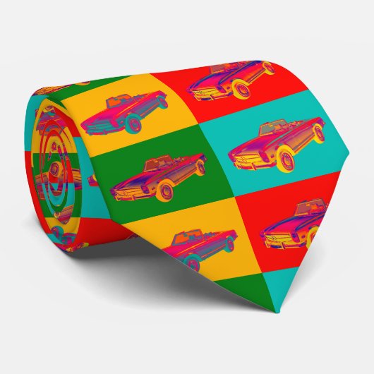Mercedes Benz 280 SL Converteerbare Pop Art Stropdas (Opgerold)