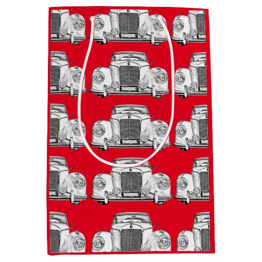 Mercedes Benz 300 Luxury Car Illustration Medium Cadeauzakje (Voorkant)