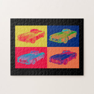 Mercedes Benz 300 SL Converteerbare Pop Art Legpuzzel