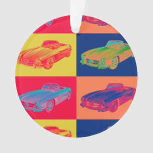 Mercedes Benz 300 SL Converteerbare Pop Art Ornament