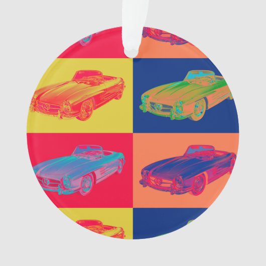 Mercedes Benz 300 SL Converteerbare Pop Art Ornament (voorkant)