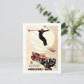  Mercedes Benz Ski Ad Briefkaart (Staand voorkant)