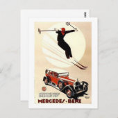  Mercedes Benz Ski Ad Briefkaart (Voorkant / Achterkant)