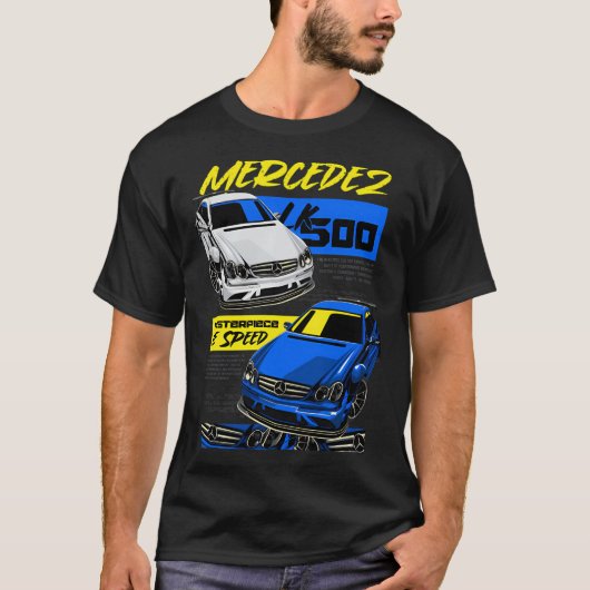Mercedes CLK 500 meesterwerk van snelheid T-shirt (Voorkant)