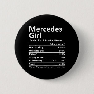 Mercedes Girl TX Texas Funny City Thuisroots Veren Ronde Button 5,7 Cm