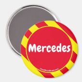 Mercedes rouge/jaune aimant (Recto/Verso)