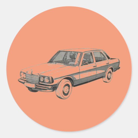 Mercedes W123 Sticker (Voorkant)