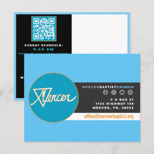 Mercer Baptist Church Invitation Briefkaart