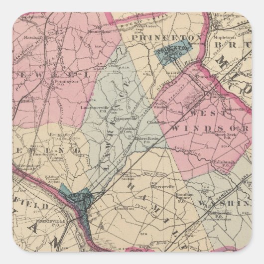 Mercer County, NJ Vierkante Sticker (Voorkant)