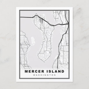 Mercer Island Map Briefkaart