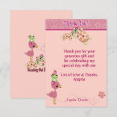 Merci 3,5" de baby shower de TORTUE x5" (style (Devant / Derrière)