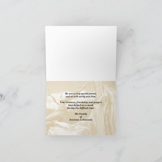 Merci 4 Sympathy Mountain Thru Tree Note Card (Intérieur)