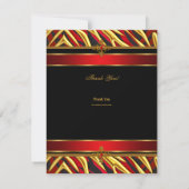 Merci 50e fête d'anniversaire Red Zebra Gold Black (Dos)