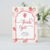 Merci à Baby shower de fraise à l'aquarelle tendan (Debout devant)