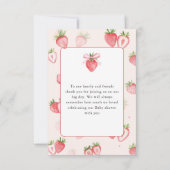 Merci à Baby shower de fraise à l'aquarelle tendan (Dos)
