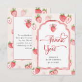 Merci à Baby shower de fraise à l'aquarelle tendan (Devant / Derrière)